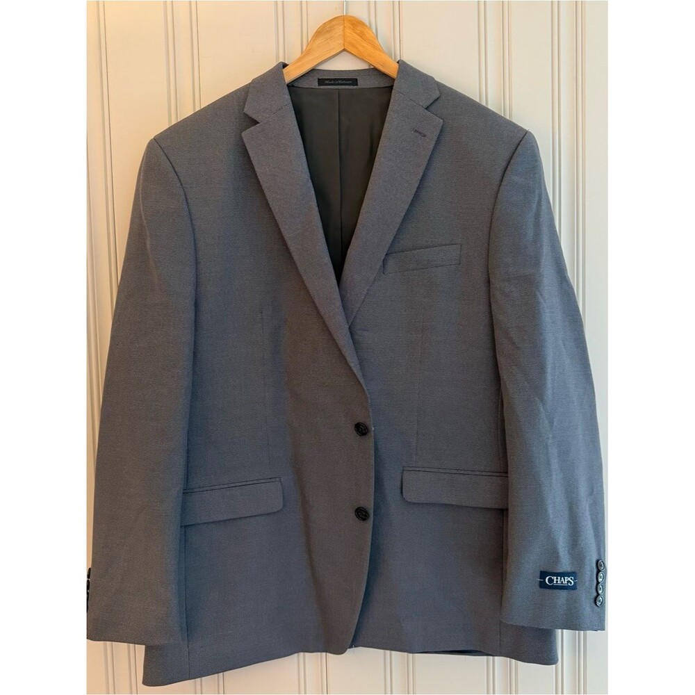 Chaps Men's Gray Notch-Lapel Sport Coat